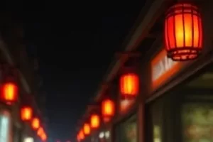 《黄昏来信》雨夜重逢的长镜头剧照，暖黄灯下两人对视